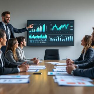 Startup-Gründer präsentieren Pitch Deck vor Investoren