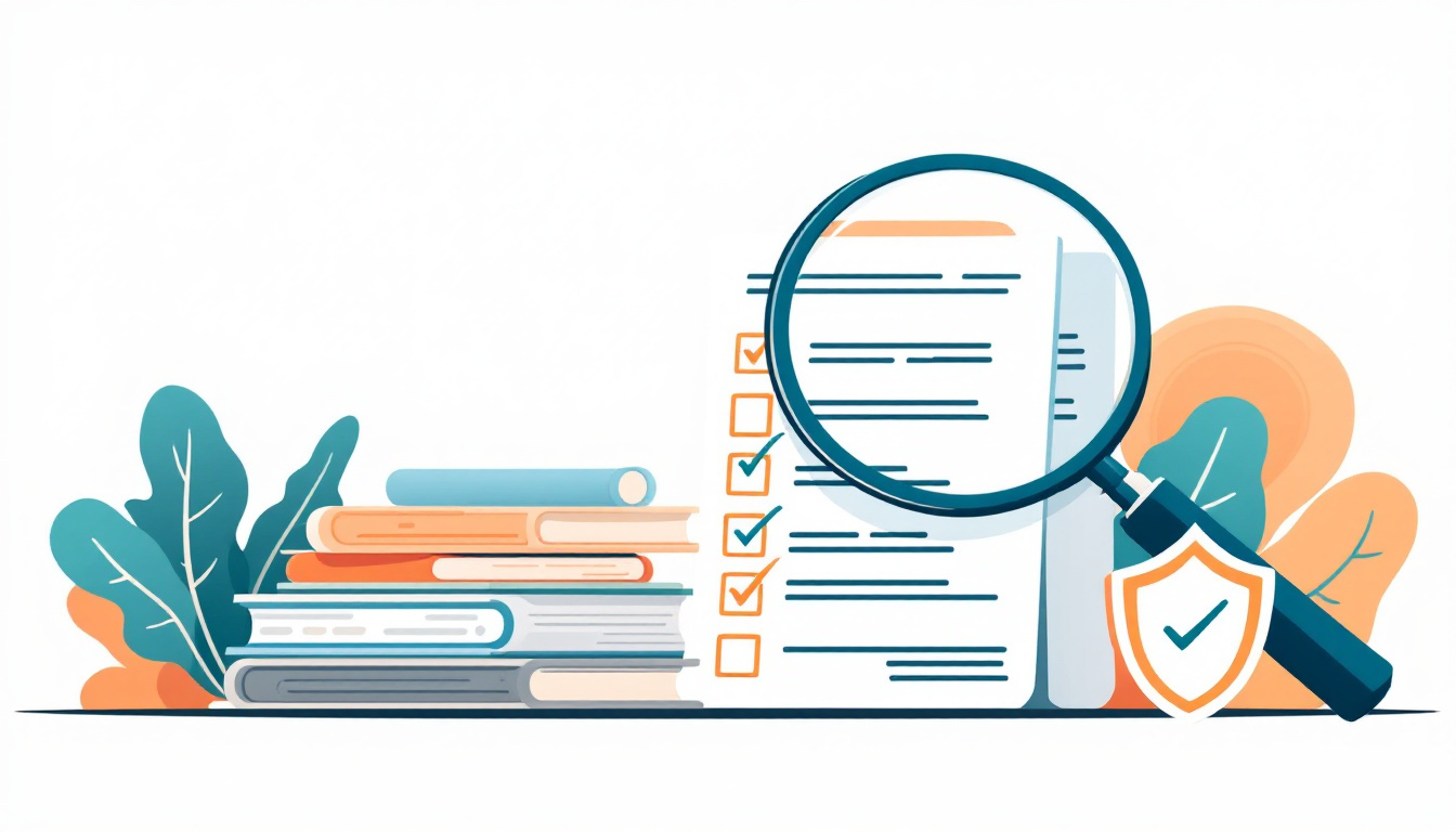 Due Diligence: Prüfung von Dokumenten und Checkliste mit Lupe vor einer Transaktion