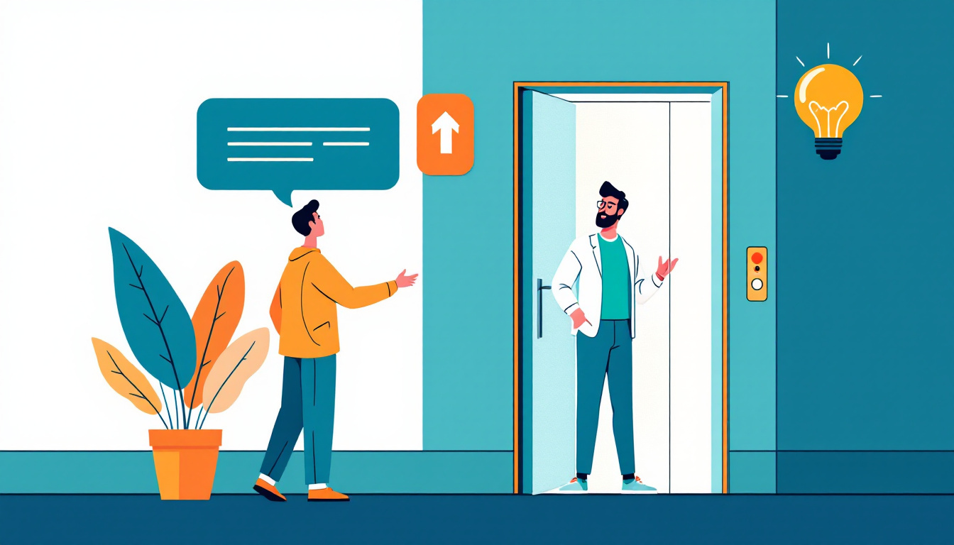 Elevator Pitch: Gründer präsentiert seine Idee überzeugend in kurzer Zeit