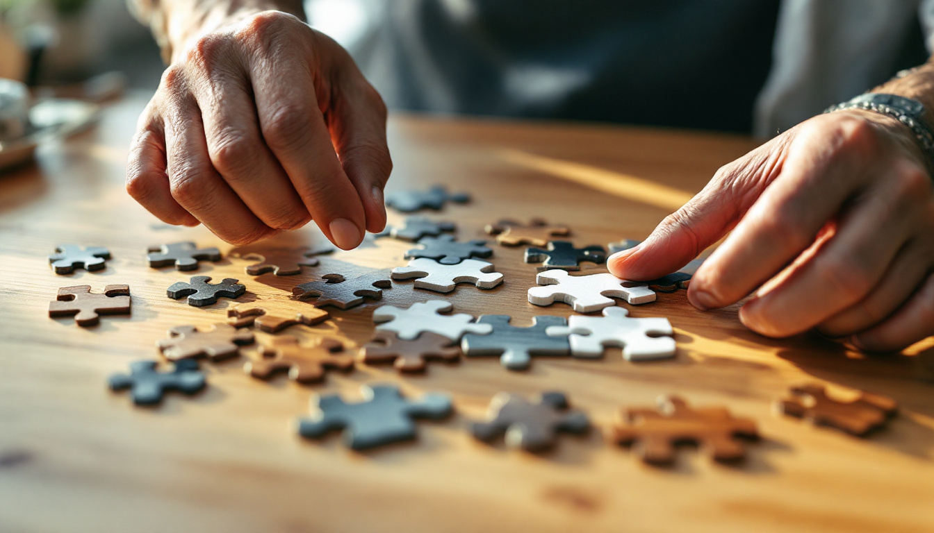 Team prueft die Produkt-Markt-Passung (Product-Market-Fit) am fast fertigen Puzzle